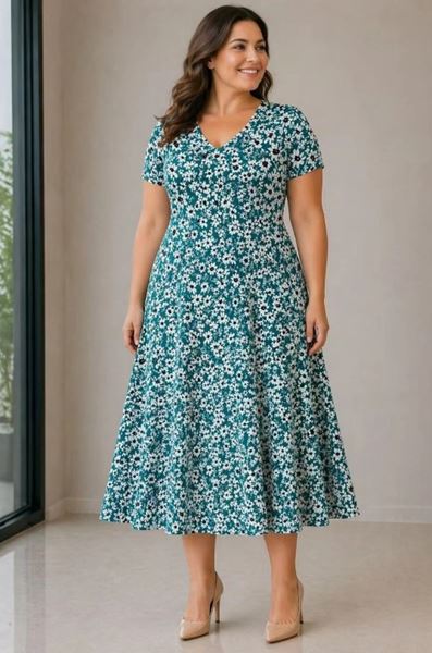 Picture of PRINTED DRESS STRETCH A LINE